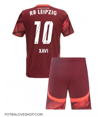 RB Leipzig Xavi Simons #10 Dětské Venkovní Dres 2024-25 Krátký Rukáv (+ trenýrky)